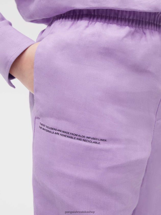 odjeća Pangaia aloe lanene hlače orhideja ljubičasta djeca 4VDHN0646