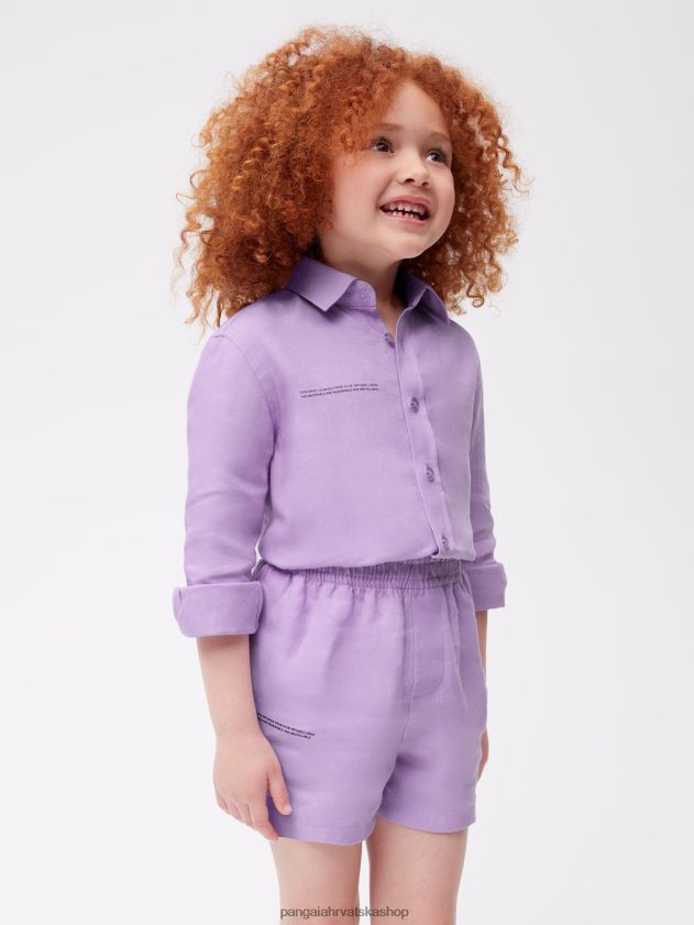 odjeća Pangaia aloe lanene kratke hlače orhideja ljubičasta djeca 4VDHN0614