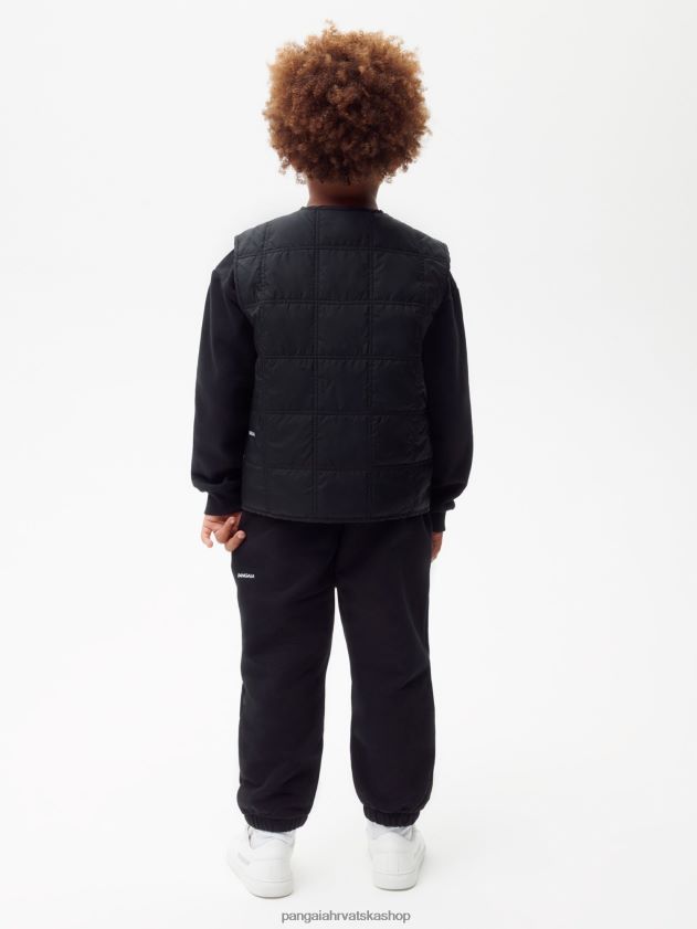 odjeća Pangaia flwrdwn prošivena jakna crno djeca 4VDHN0653