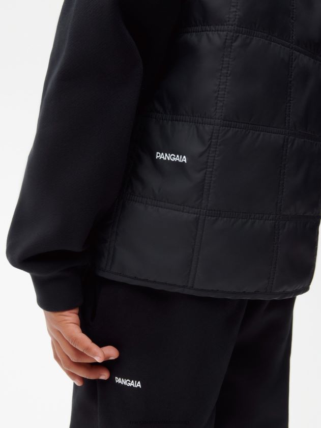 odjeća Pangaia flwrdwn prošivena jakna crno djeca 4VDHN0653