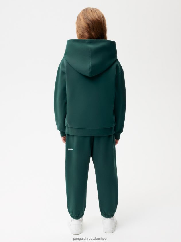 odjeća Pangaia 365 majica s kapuljačom lišće zeleno djeca 4VDHN0549