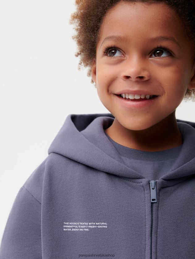 odjeća Pangaia 365 majica s patentnim zatvaračem plavi škriljevac djeca 4VDHN0553