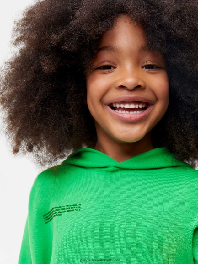 odjeća Pangaia majica s kapuljačom od organskog pamuka zelena od žada djeca 4VDHN0541