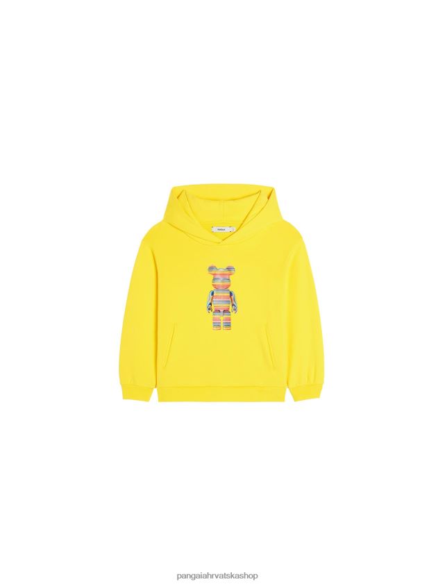 odjeća Pangaia x haroshi be@rbrick majica s kapuljačom šafran žuta djeca 4VDHN0562