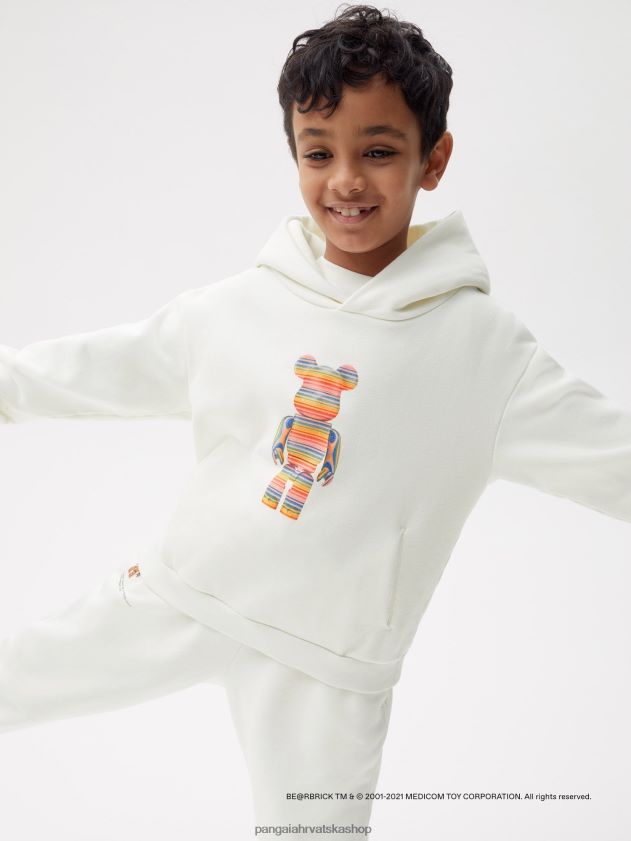 odjeća Pangaia x haroshi be@rbrick majica s kapuljačom prljavo bijela djeca 4VDHN0557