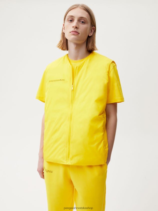 odjeća Pangaia flwrdwn lite puf prsluk šafran žuta muškarci 4VDHN0535