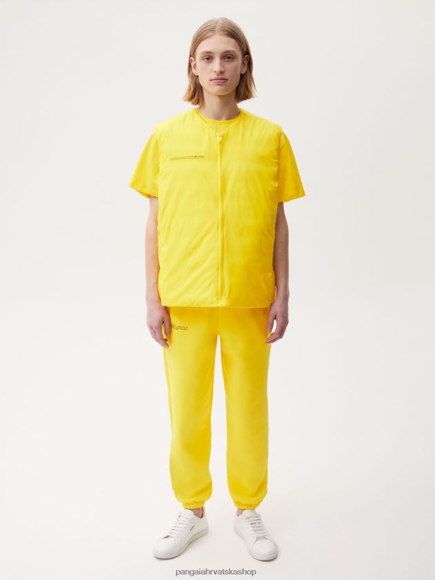 odjeća Pangaia flwrdwn lite puf prsluk šafran žuta muškarci 4VDHN0535