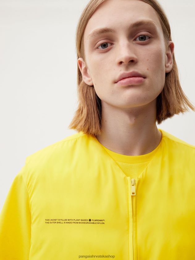 odjeća Pangaia flwrdwn lite puf prsluk šafran žuta muškarci 4VDHN0535