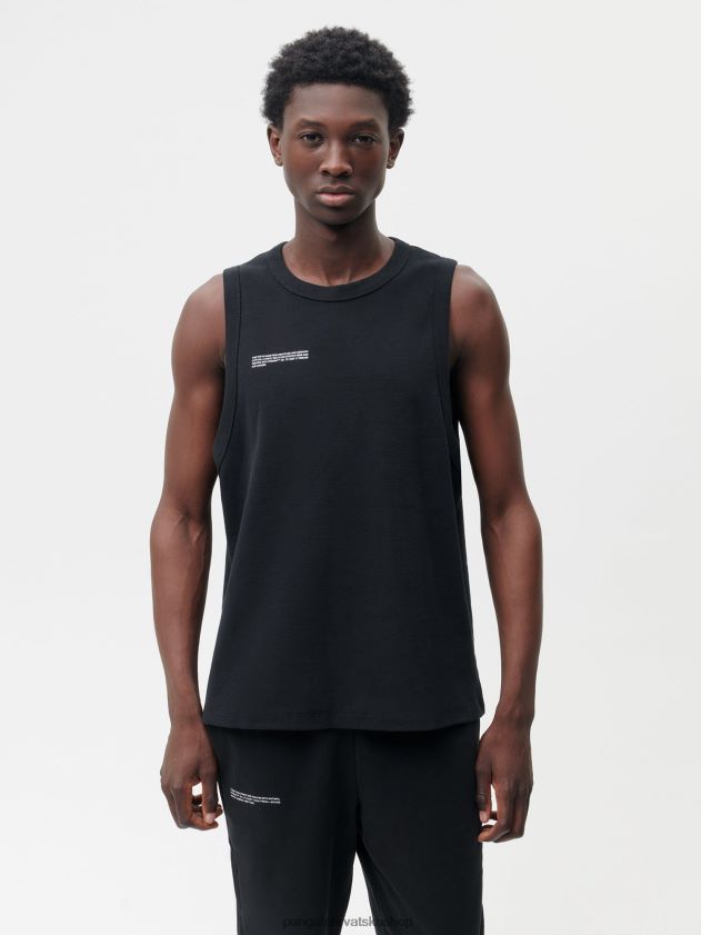 odjeća Pangaia majica bez rukava od recikliranog pamuka crno muškarci 4VDHN0512