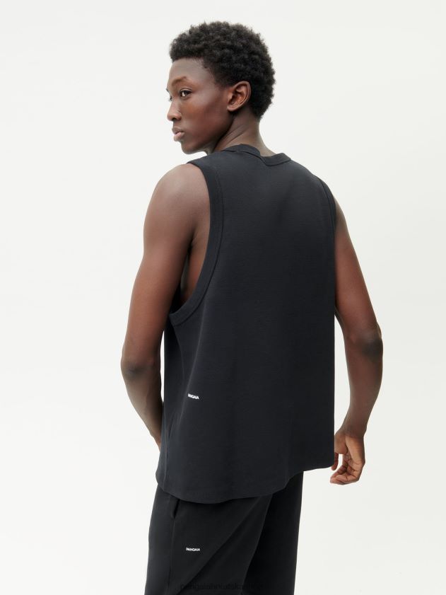 odjeća Pangaia majica bez rukava od recikliranog pamuka crno muškarci 4VDHN0512