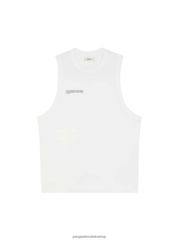 odjeća Pangaia majica bez rukava od recikliranog pamuka prljavo bijela muškarci 4VDHN0523