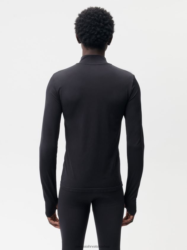 odjeća Pangaia motion gornji dio dugih rukava s patentnim zatvaračem crno muškarci 4VDHN0514