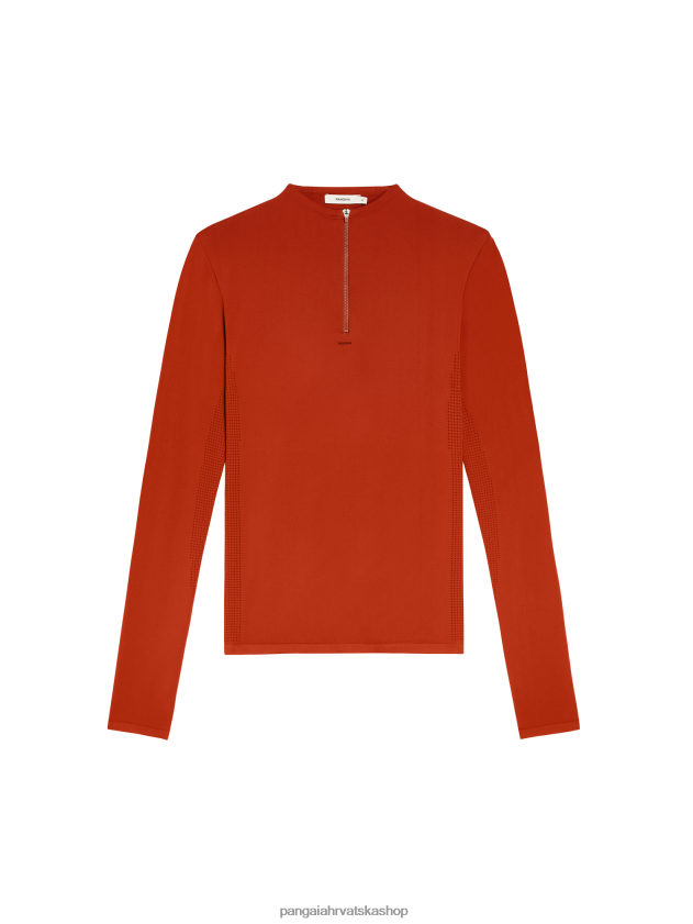 odjeća Pangaia motion x gornji dio dugih rukava s patentnim zatvaračem jaspis crvena muškarci 4VDHN0521