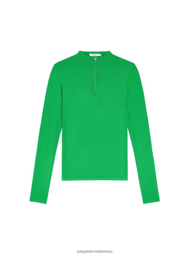 odjeća Pangaia motion x gornji dio dugih rukava s patentnim zatvaračem zelena od žada muškarci 4VDHN0524