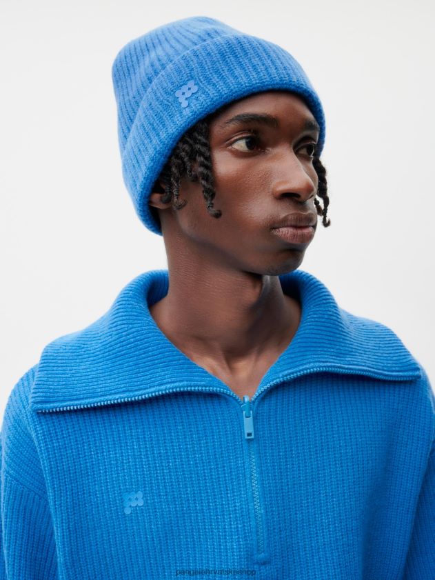 pribor Pangaia šešir od recikliranog kašmira cerulean blue uniseks 4VDHN0494