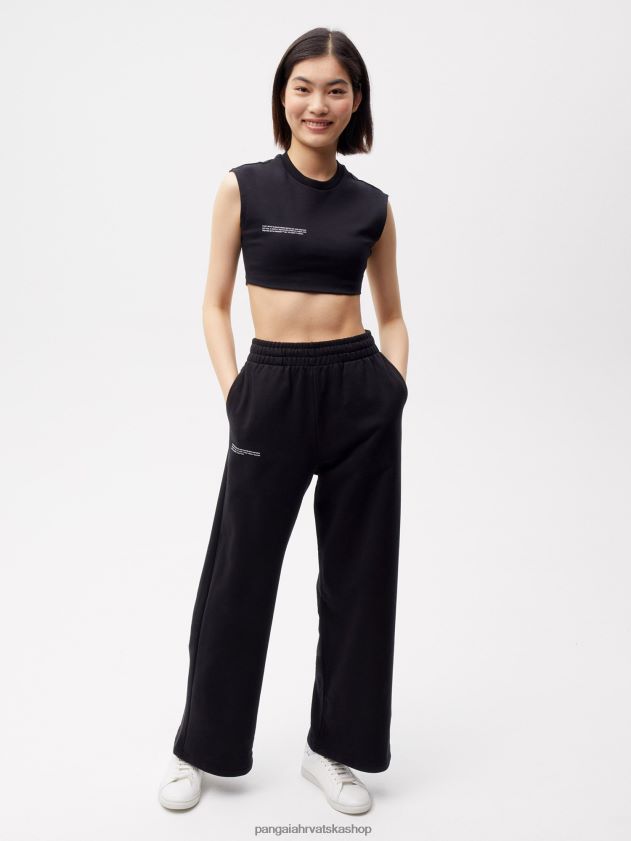 odjeća Pangaia 365 hlače s ravnim nogavicama crno žene 4VDHN0300