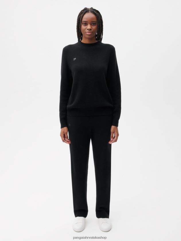 odjeća Pangaia široke trenirke od recikliranog kašmira crno žene 4VDHN0349