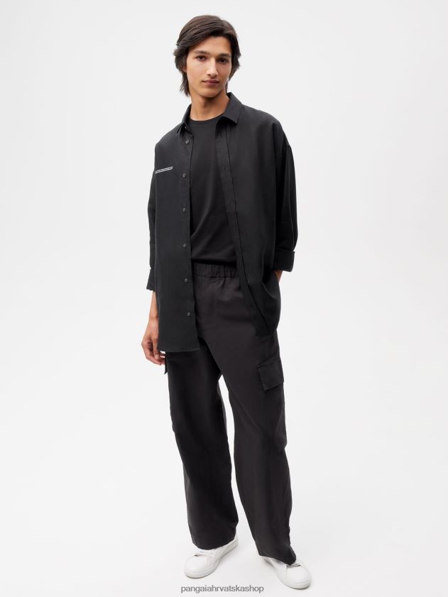 odjeća Pangaia kargo hlače od mješavine organskog pamuka crno žene 4VDHN0374