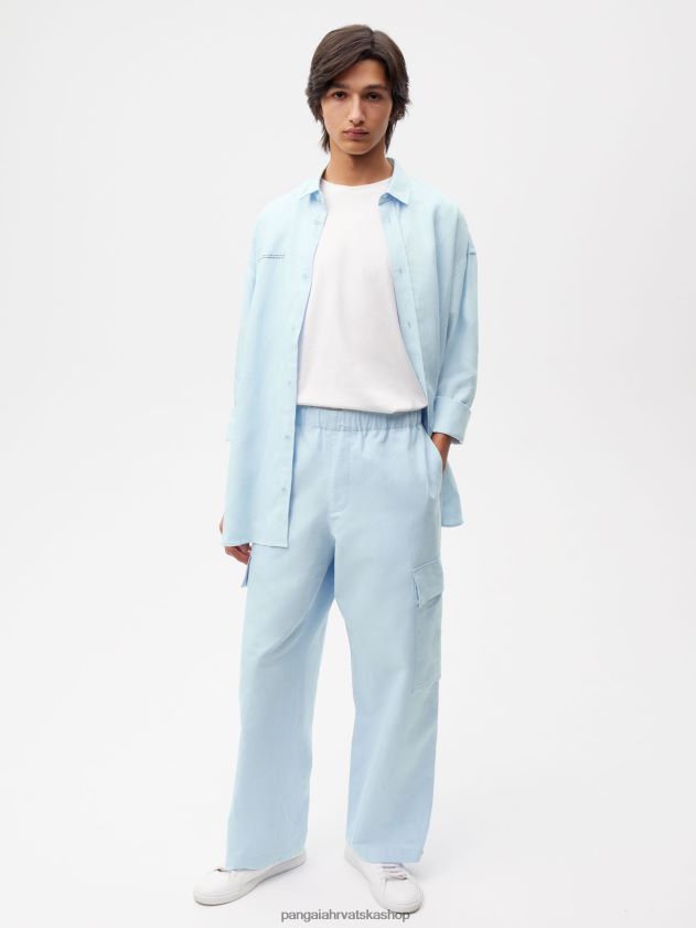 odjeća Pangaia kargo hlače od mješavine organskog pamuka dječje plava žene 4VDHN0317