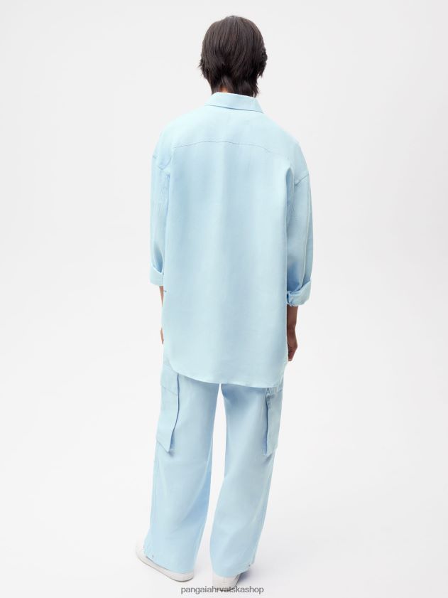 odjeća Pangaia kargo hlače od mješavine organskog pamuka dječje plava žene 4VDHN0317