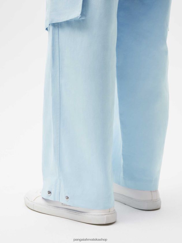 odjeća Pangaia kargo hlače od mješavine organskog pamuka dječje plava žene 4VDHN0317