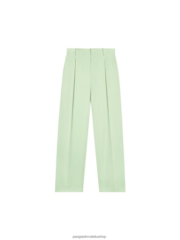odjeća Pangaia krojene hlače od organskog pamuka pistacija žene 4VDHN0380