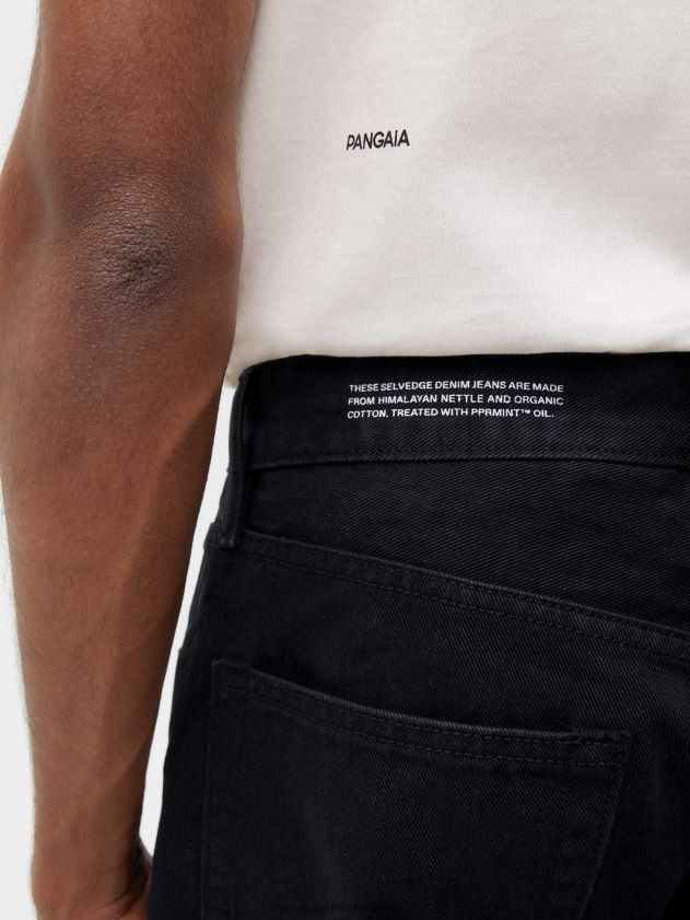 odjeća Pangaia nettle denim ravne traperice crno žene 4VDHN0384