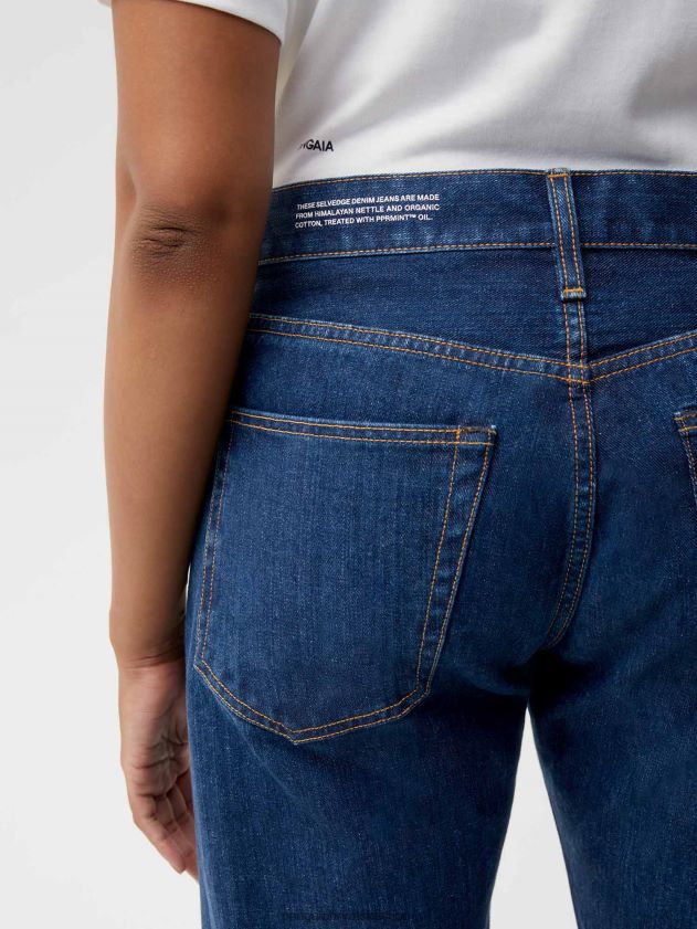 odjeća Pangaia nettle denim ravne traperice srednje pranje žene 4VDHN0381