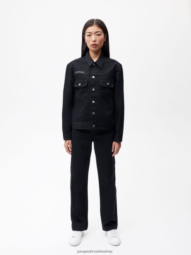 odjeća Pangaia nettle denim traperice visokog rasta crno žene 4VDHN0377