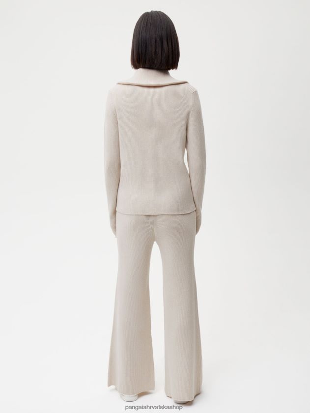 odjeća Pangaia rebraste trenirke od recikliranog kašmira zobena kaša žene 4VDHN0329