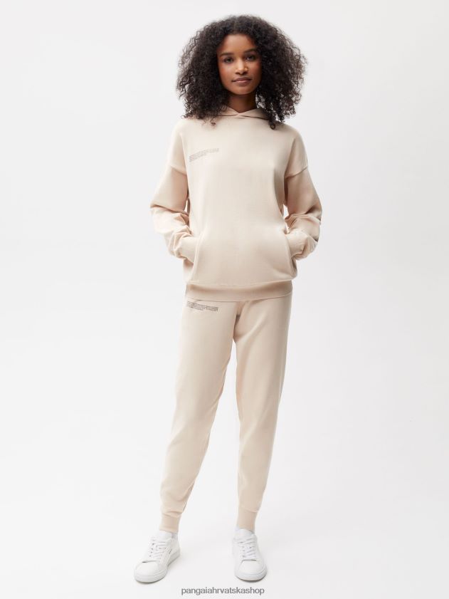 odjeća Pangaia sportske hlače od organskog pamuka pijesak žene 4VDHN0326
