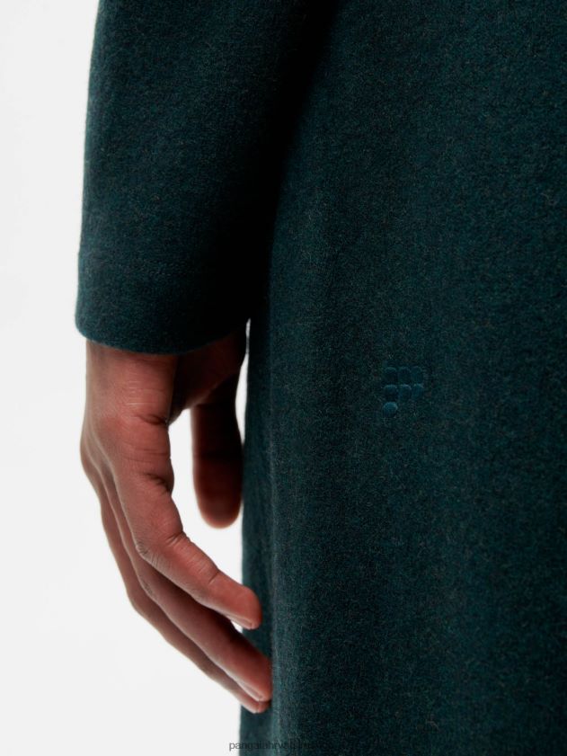 odjeća Pangaia trenirke širokih nogavica od reciklirane vune lišće zeleno žene 4VDHN0355