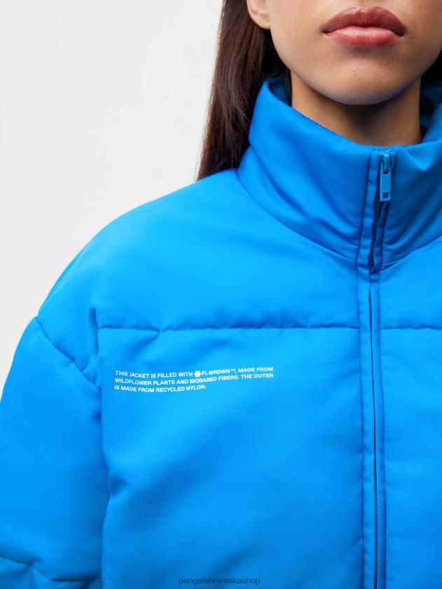 odjeća Pangaia flwrdwn bomber jakna cerulean blue žene 4VDHN0447