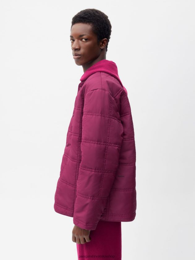 odjeća Pangaia flwrdwn prošivena jakna bez ovratnika šljiva ljubičasta žene 4VDHN0490