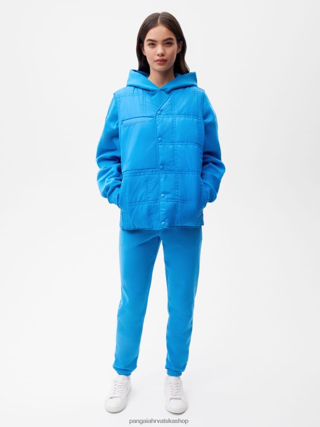 odjeća Pangaia flwrdwn prošivena jakna cerulean blue žene 4VDHN0445