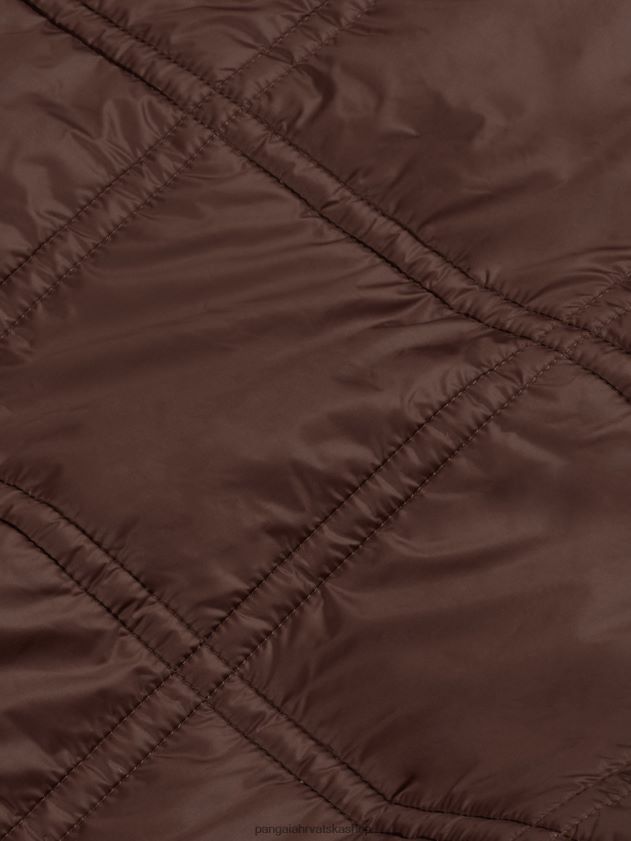 odjeća Pangaia flwrdwn prošivena jakna kesten smeđa žene 4VDHN0455