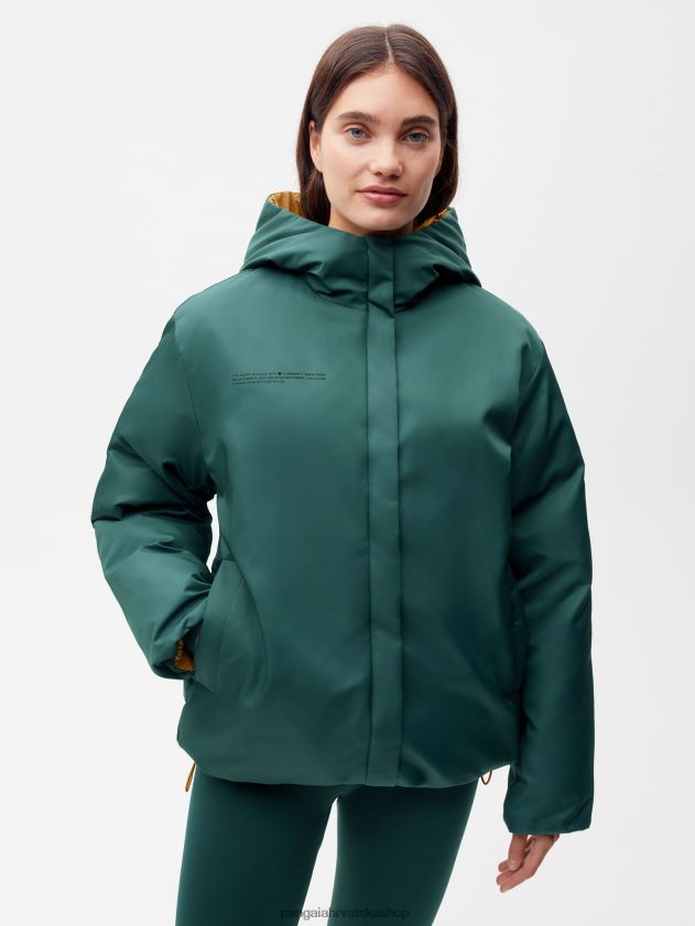 odjeća Pangaia flwrdwn reverzibilna jakna lišće zeleno/bakreno smeđe žene 4VDHN0461