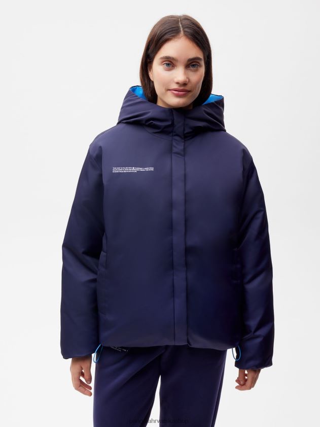 odjeća Pangaia flwrdwn reverzibilna jakna tamnoplava/kobalt plava žene 4VDHN0463