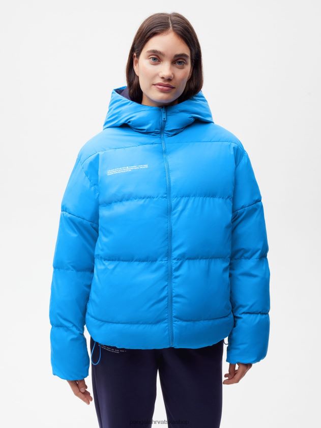 odjeća Pangaia flwrdwn reverzibilna jakna tamnoplava/kobalt plava žene 4VDHN0463