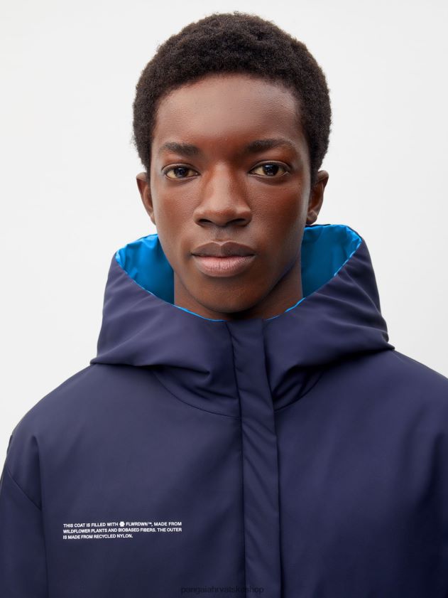 odjeća Pangaia flwrdwn reverzibilna jakna tamnoplava/kobalt plava žene 4VDHN0463