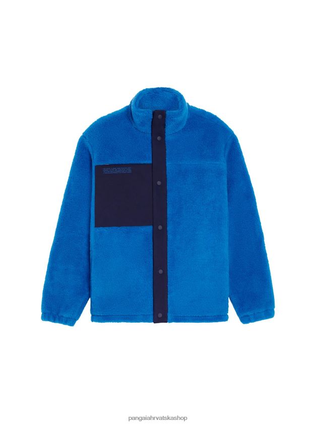 odjeća Pangaia jakna od flisa od reciklirane vune cerulean blue žene 4VDHN0480