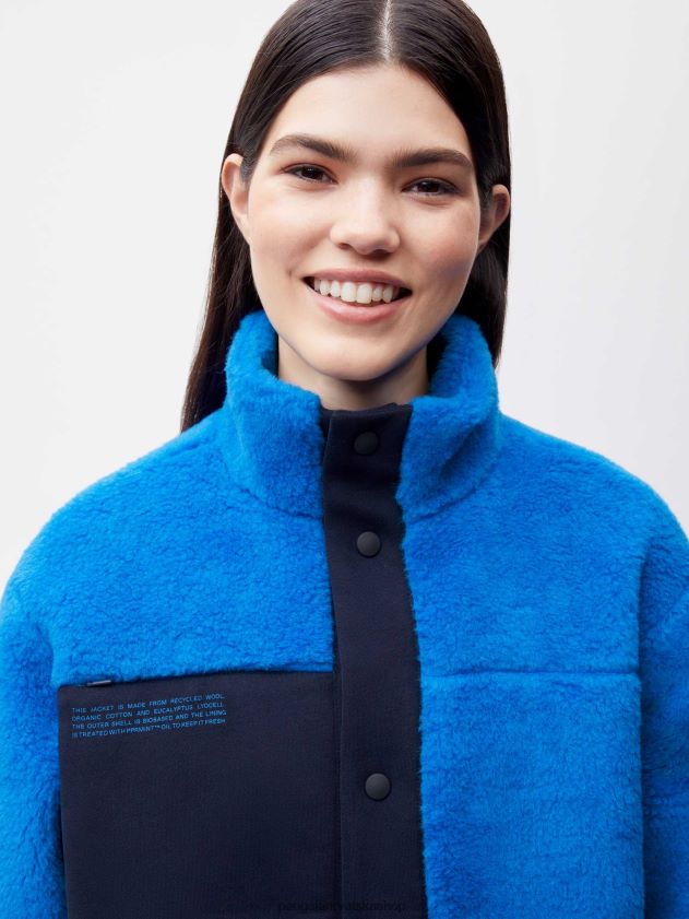odjeća Pangaia jakna od flisa od reciklirane vune cerulean blue žene 4VDHN0480