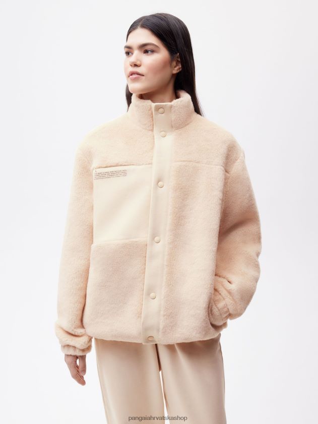 odjeća Pangaia jakna od flisa od reciklirane vune pijesak žene 4VDHN0473