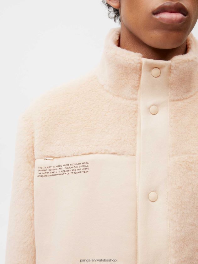 odjeća Pangaia jakna od flisa od reciklirane vune pijesak žene 4VDHN0473