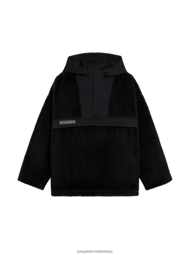 odjeća Pangaia jakna s polupasferšlusom od reciklirane vune crno žene 4VDHN0448