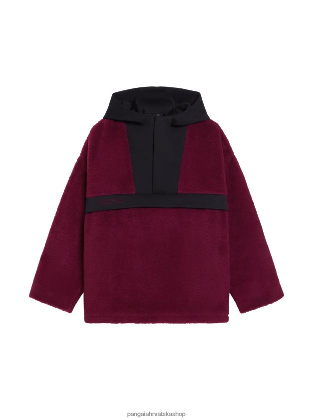 odjeća Pangaia jakna s polupasferšlusom od reciklirane vune šljiva ljubičasta žene 4VDHN0449