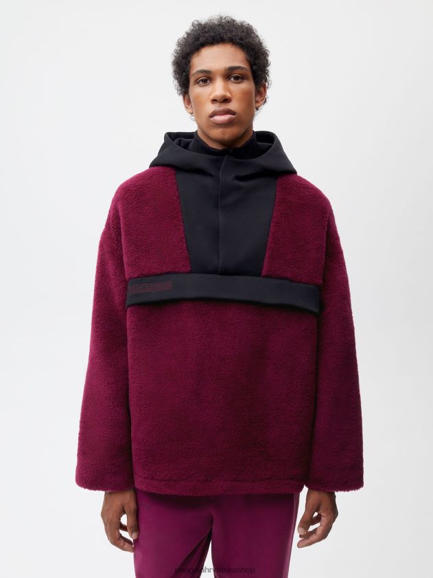 odjeća Pangaia jakna s polupasferšlusom od reciklirane vune šljiva ljubičasta žene 4VDHN0449