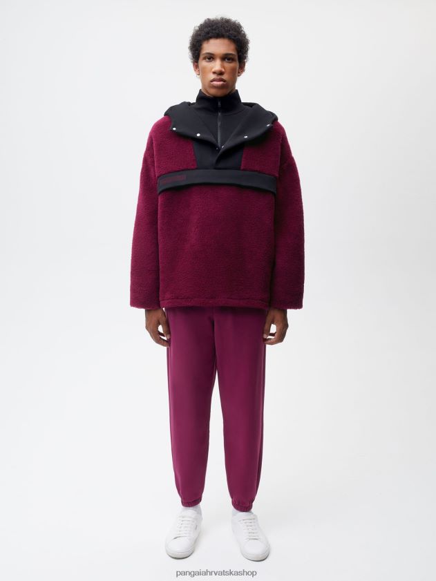 odjeća Pangaia jakna s polupasferšlusom od reciklirane vune šljiva ljubičasta žene 4VDHN0449