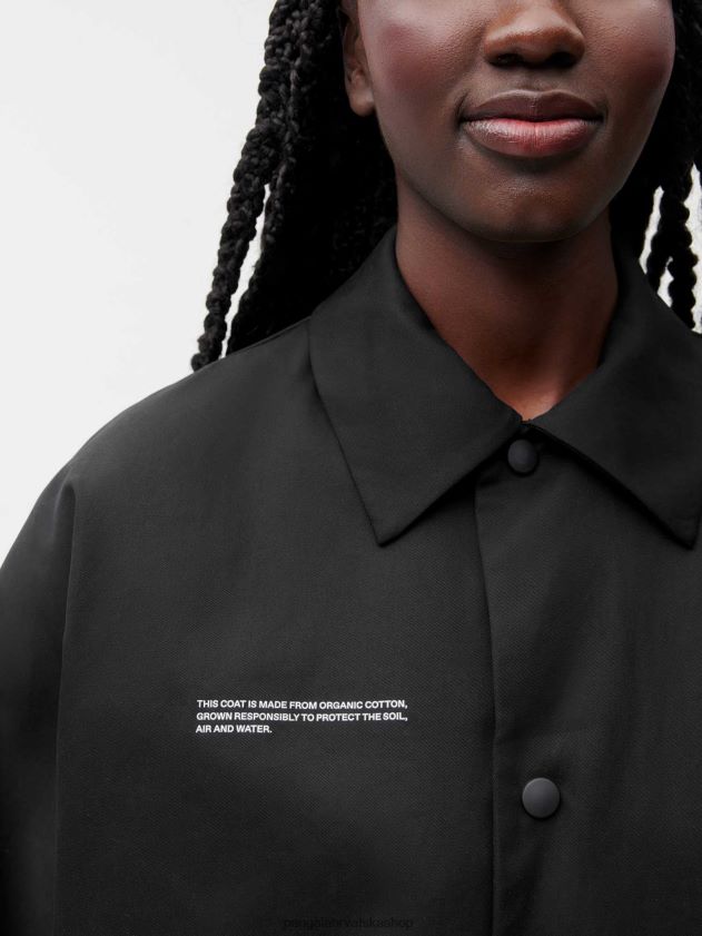 odjeća Pangaia kaput od organskog pamuka crno žene 4VDHN0468