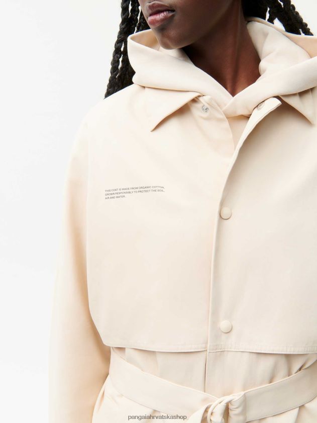 odjeća Pangaia kaput od organskog pamuka pijesak žene 4VDHN0464